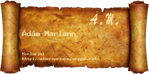 Ádám Mariann névjegykártya