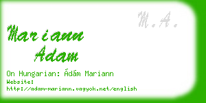 mariann adam business card